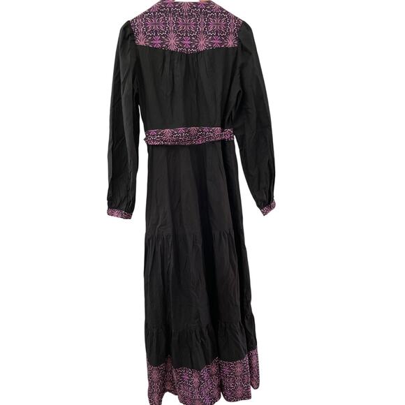 Allison New York Madison Full Wrap Black & Purple Maxi‎ Dress Size Medium - Picture 6 of 14